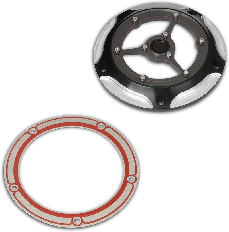 ALLOYFORGE 5 Holes Clarity Derby Cover for Harley Big Twin Softail Fatboy Heritage Slim Street Road King Electra Glide FLHX FXDL Dyna Low Rider 1999-2015(Contrast Cut) - Image 5